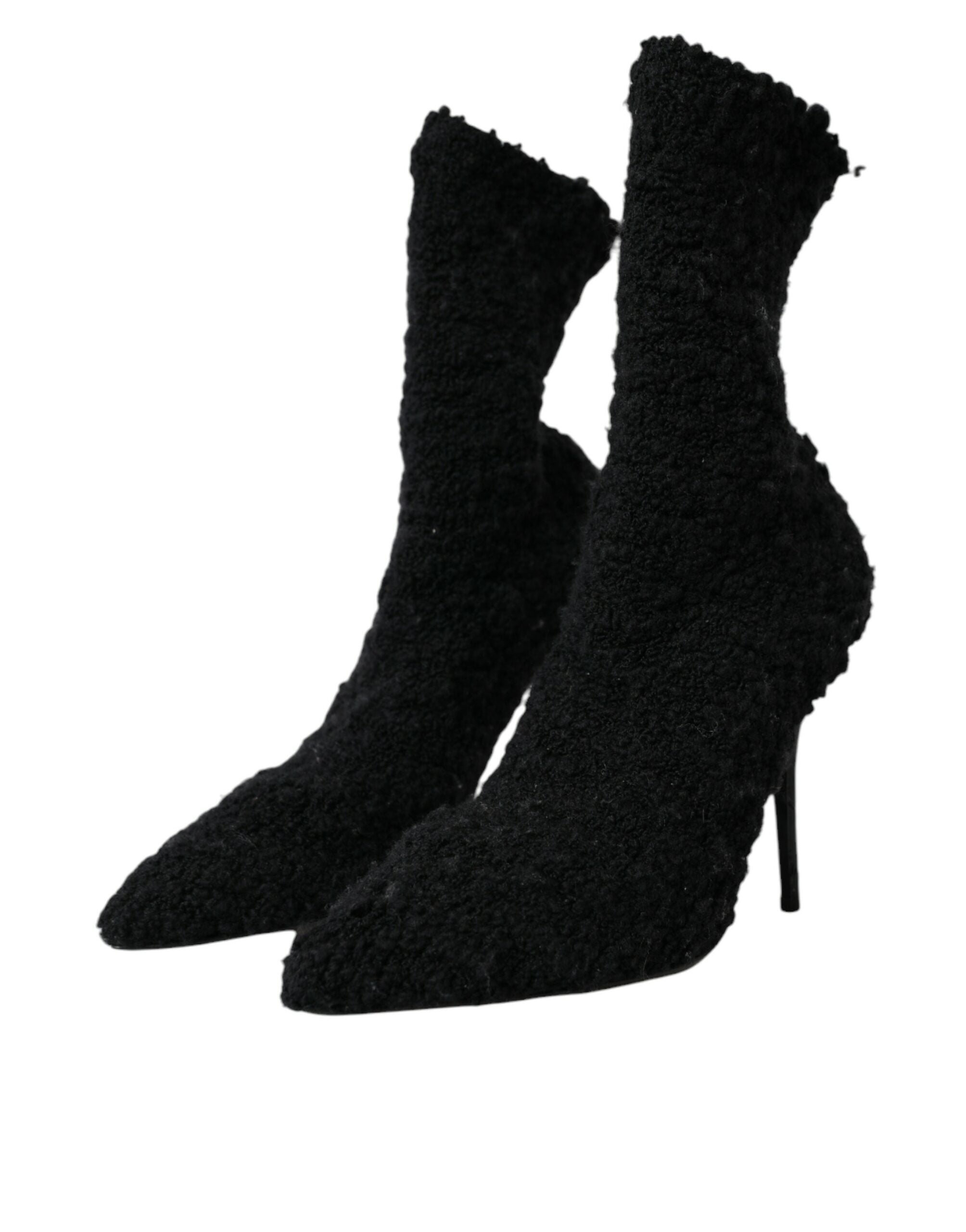 Dolce & Gabbana Black Stiletto Heels Mid Calf Boots Shoes -   -  Dolce & Gabbana.