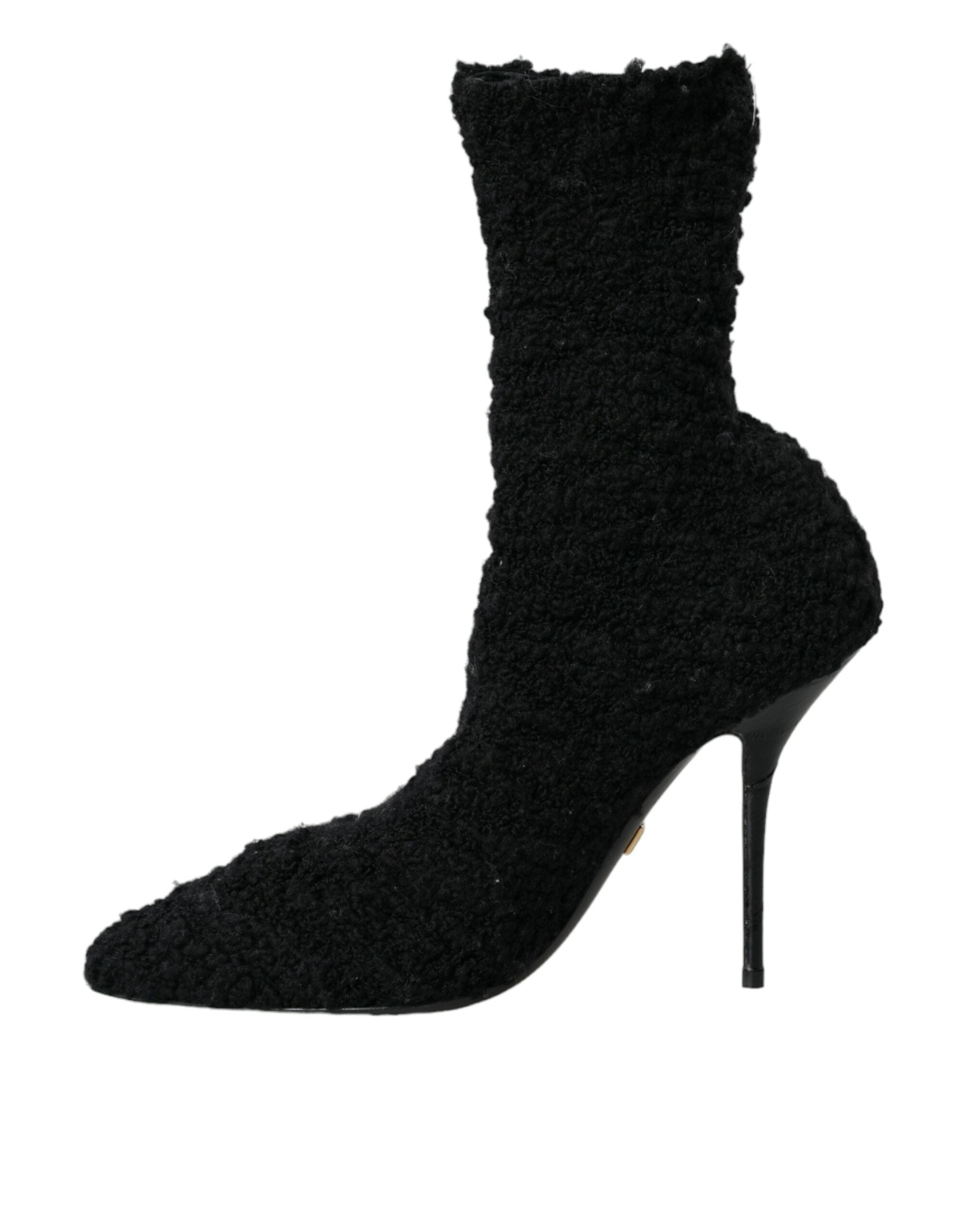 Dolce & Gabbana Black Stiletto Heels Mid Calf Boots Shoes -   -  Dolce & Gabbana.