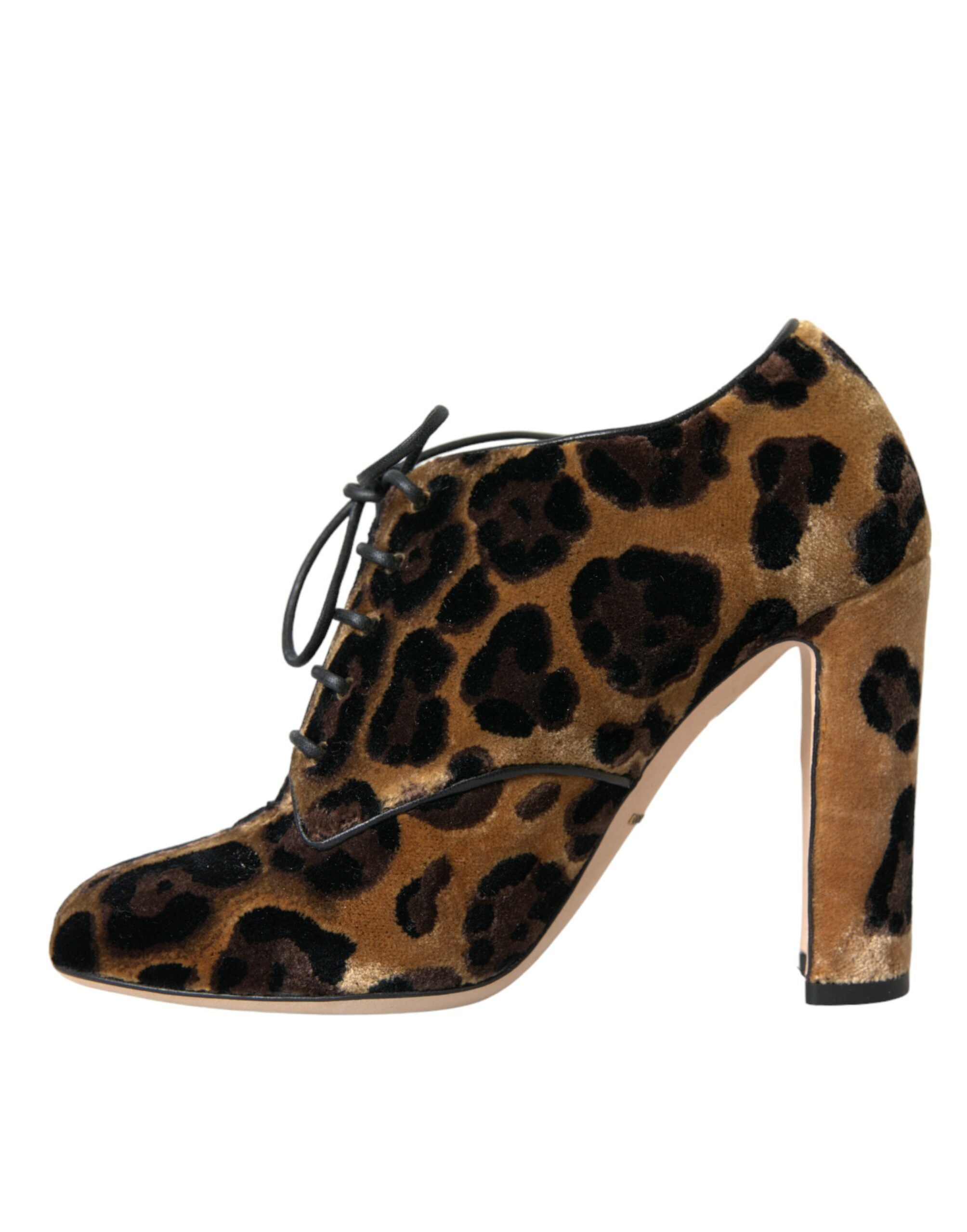 Dolce & Gabbana Brown Leopard Hair Lace Up Booties Shoes -   -  Dolce & Gabbana.