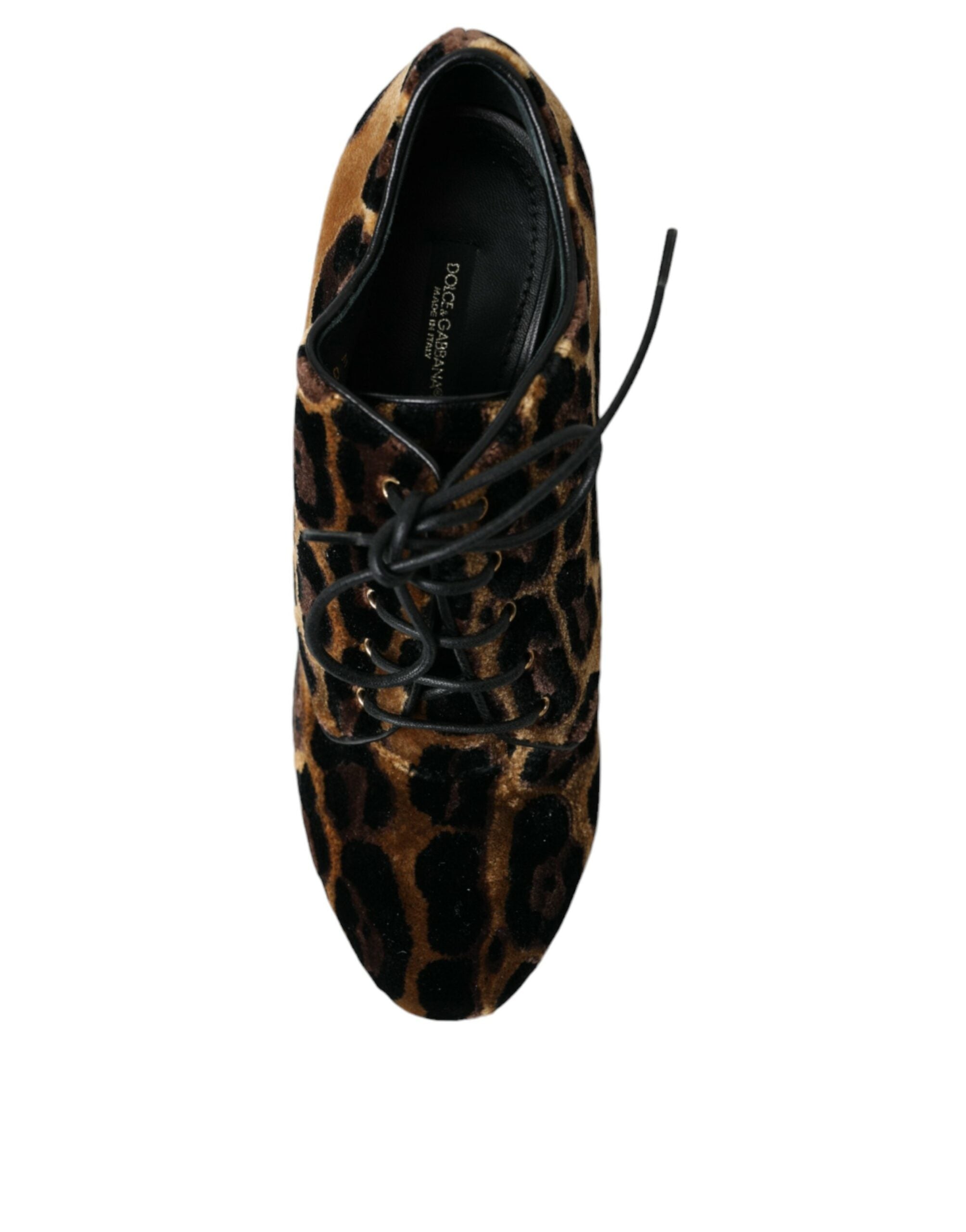 Dolce & Gabbana Brown Leopard Hair Lace Up Booties Shoes -   -  Dolce & Gabbana.