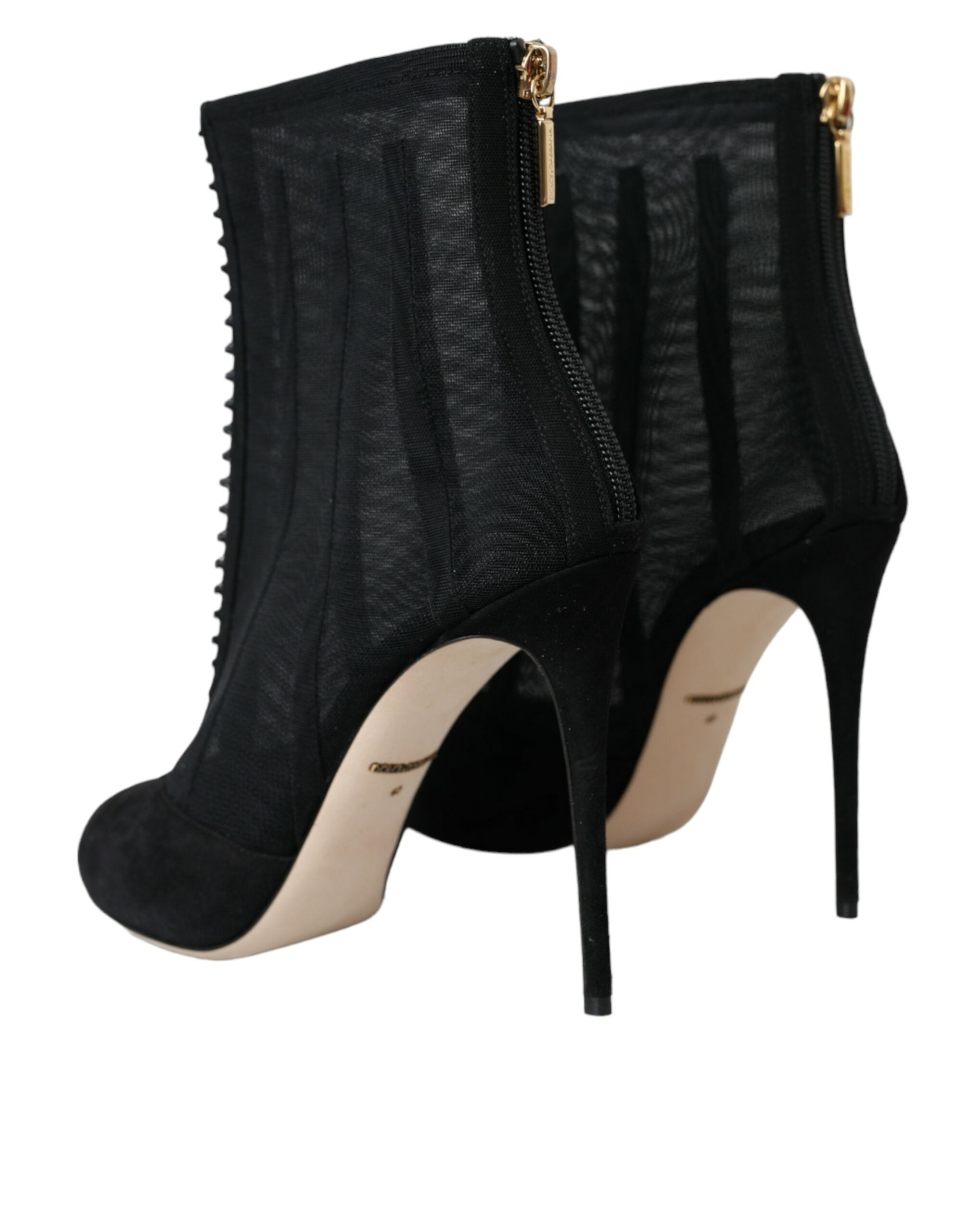 Dolce & Gabbana Black Mesh Stiletto Heels Ankle Boots Shoes -   -  Dolce & Gabbana.
