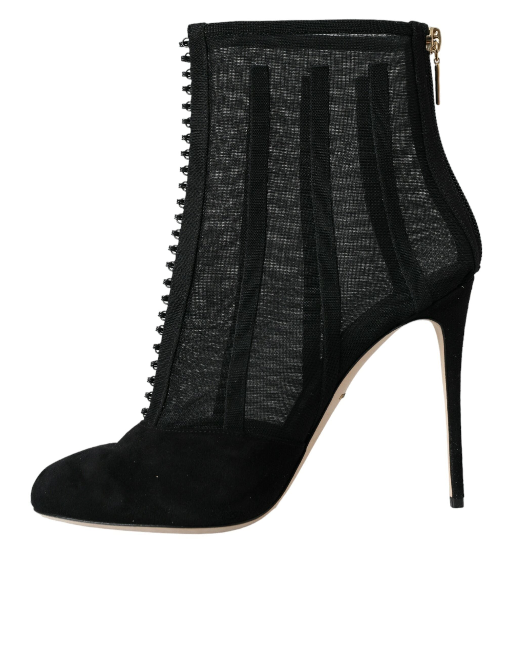 Dolce & Gabbana Black Mesh Stiletto Heels Ankle Boots Shoes -   -  Dolce & Gabbana.