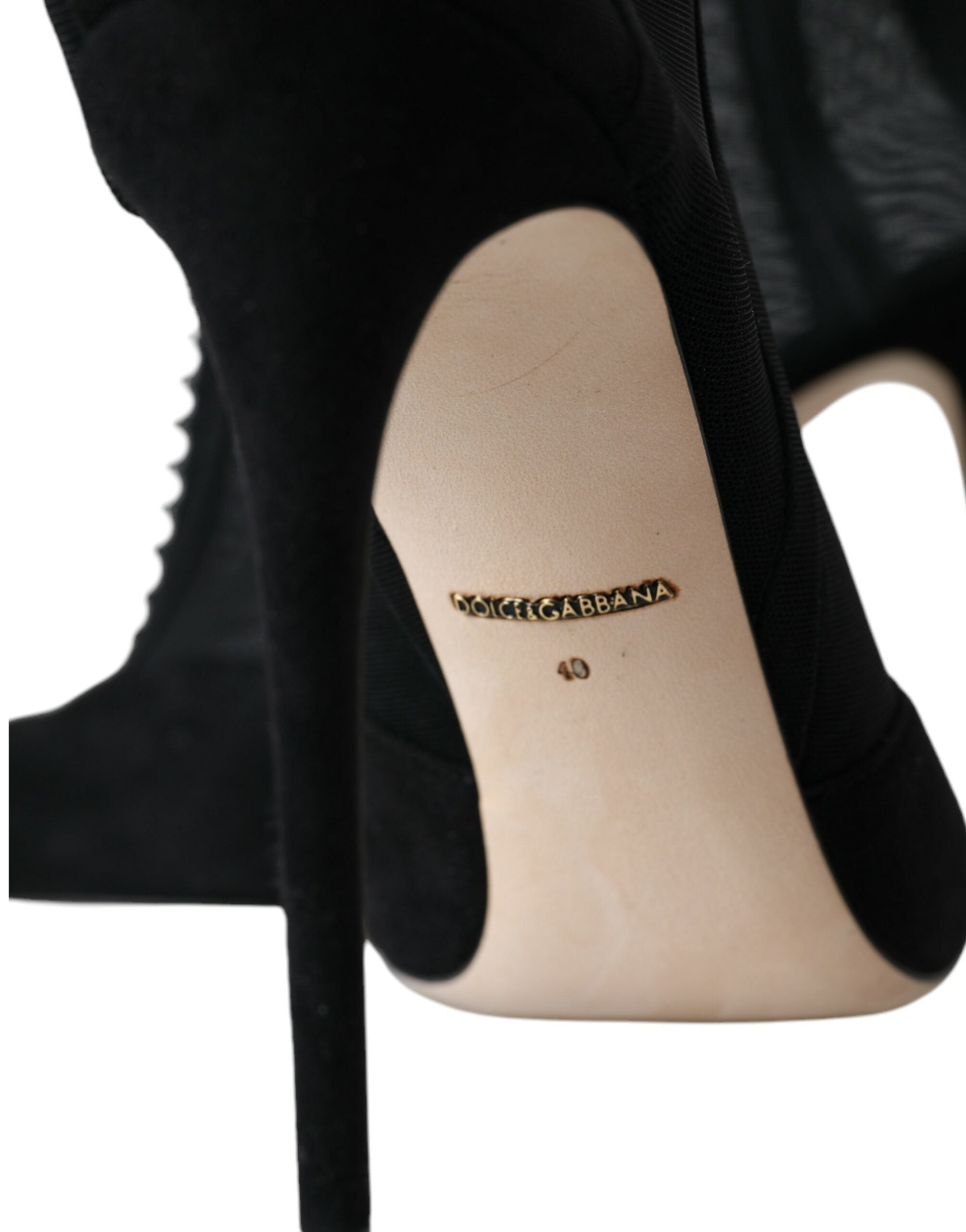 Dolce & Gabbana Black Mesh Stiletto Heels Ankle Boots Shoes -   -  Dolce & Gabbana.