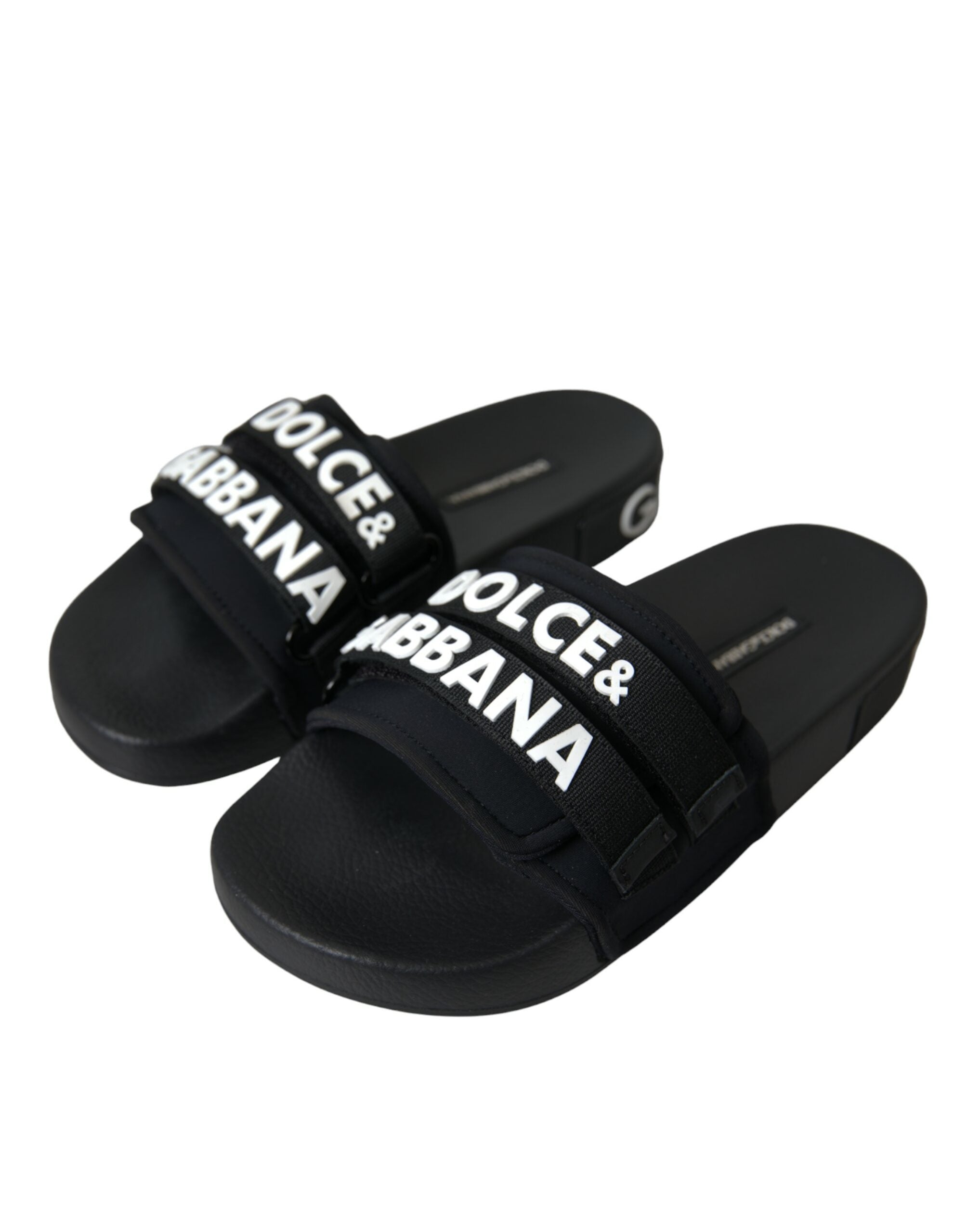 Dolce & Gabbana Black Neoprene Slides Flats Beachwear Shoes -   -  Dolce & Gabbana.