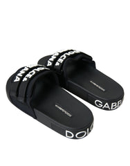 Dolce & Gabbana Black Neoprene Slides Flats Beachwear Shoes -   -  Dolce & Gabbana.