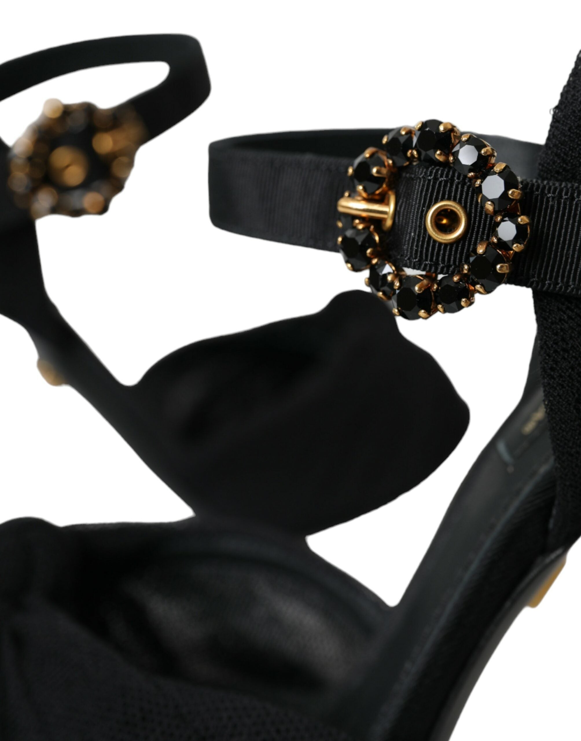Dolce & Gabbana Black Suede Embellished Heels Sandals Shoes -   -  Dolce & Gabbana.