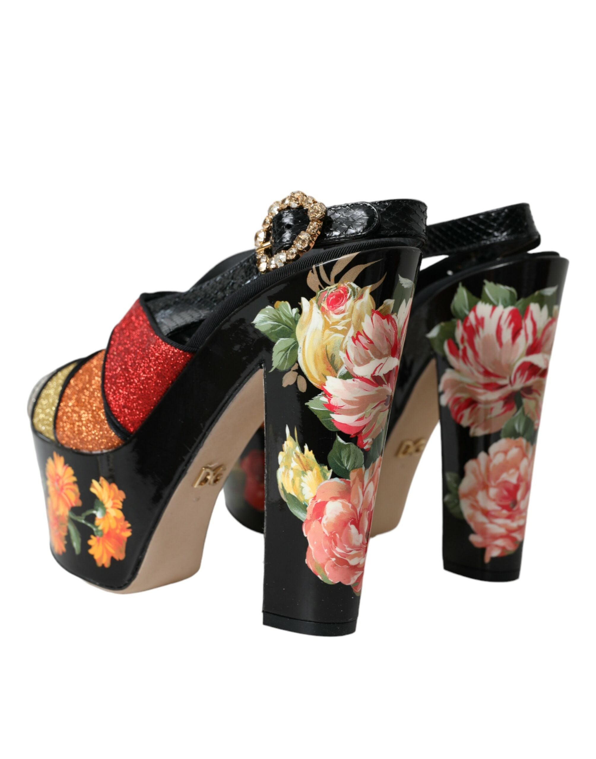 Dolce & Gabbana Multicolor Floral Crystal Platform Sandals Shoes -   -  Dolce & Gabbana.