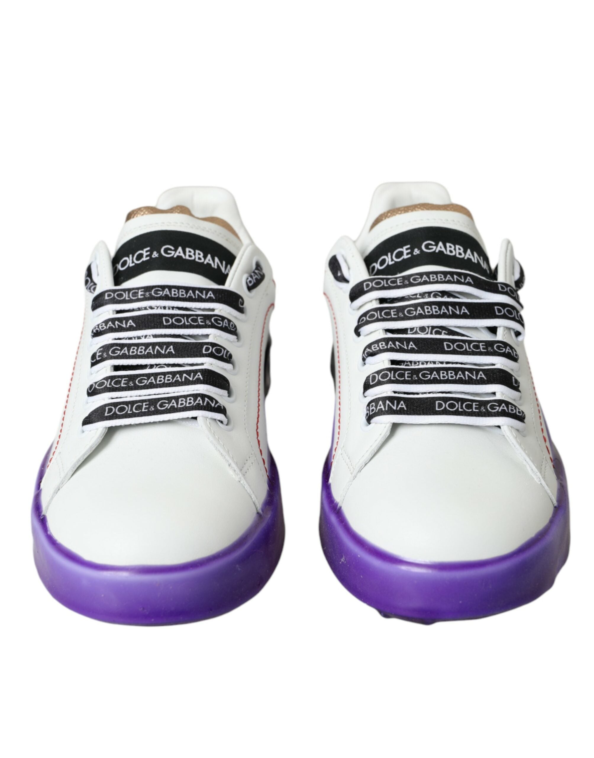Dolce & Gabbana White Leather Portofino Low Top Sneakers Shoes -   -  Dolce & Gabbana.