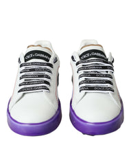 Dolce & Gabbana White Leather Portofino Low Top Sneakers Shoes -   -  Dolce & Gabbana.