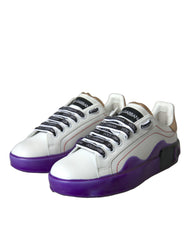 Dolce & Gabbana White Leather Portofino Low Top Sneakers Shoes -   -  Dolce & Gabbana.
