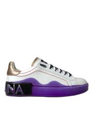 Dolce & Gabbana White Leather Portofino Low Top Sneakers Shoes -   -  Dolce & Gabbana.