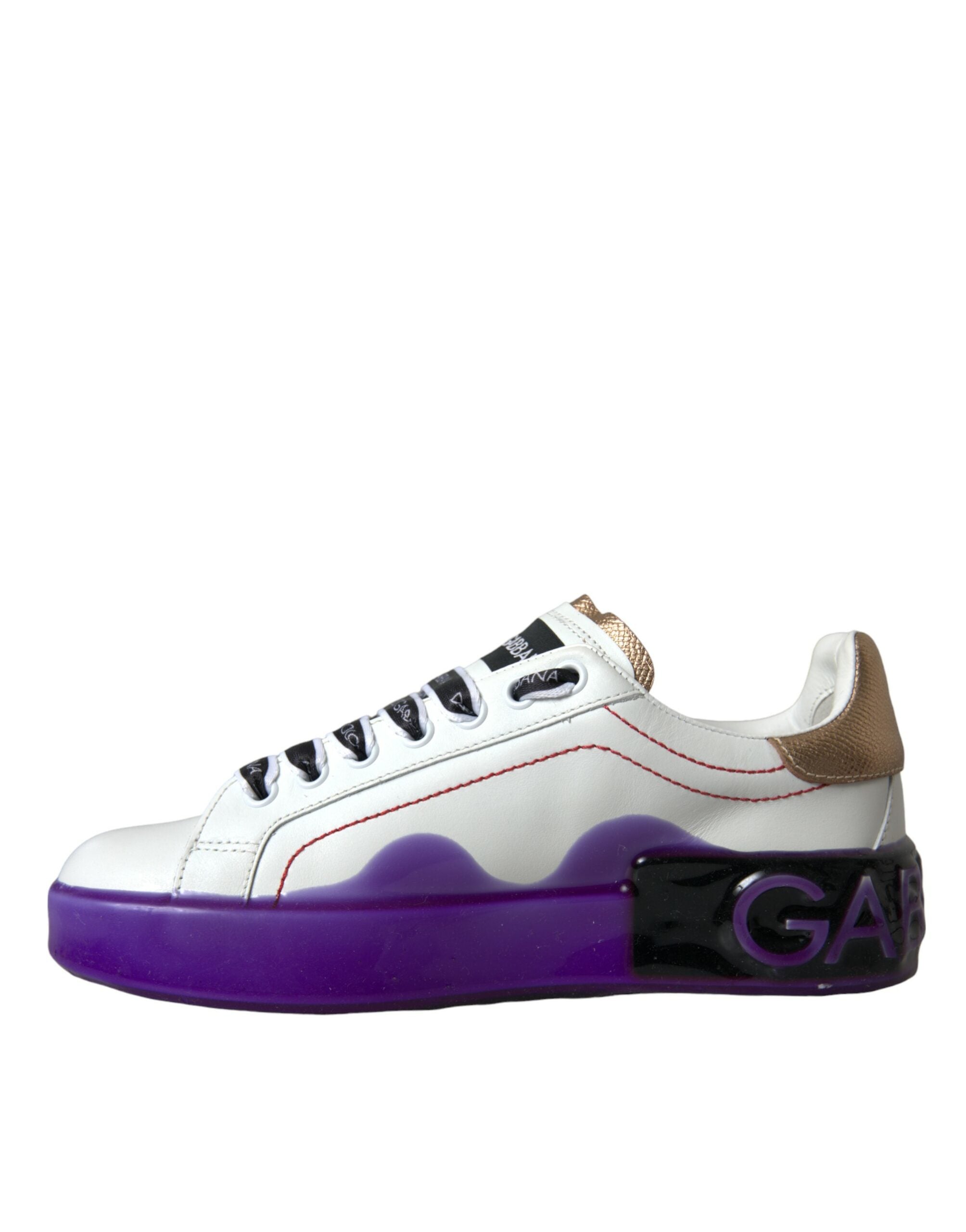 Dolce & Gabbana White Leather Portofino Low Top Sneakers Shoes -   -  Dolce & Gabbana.
