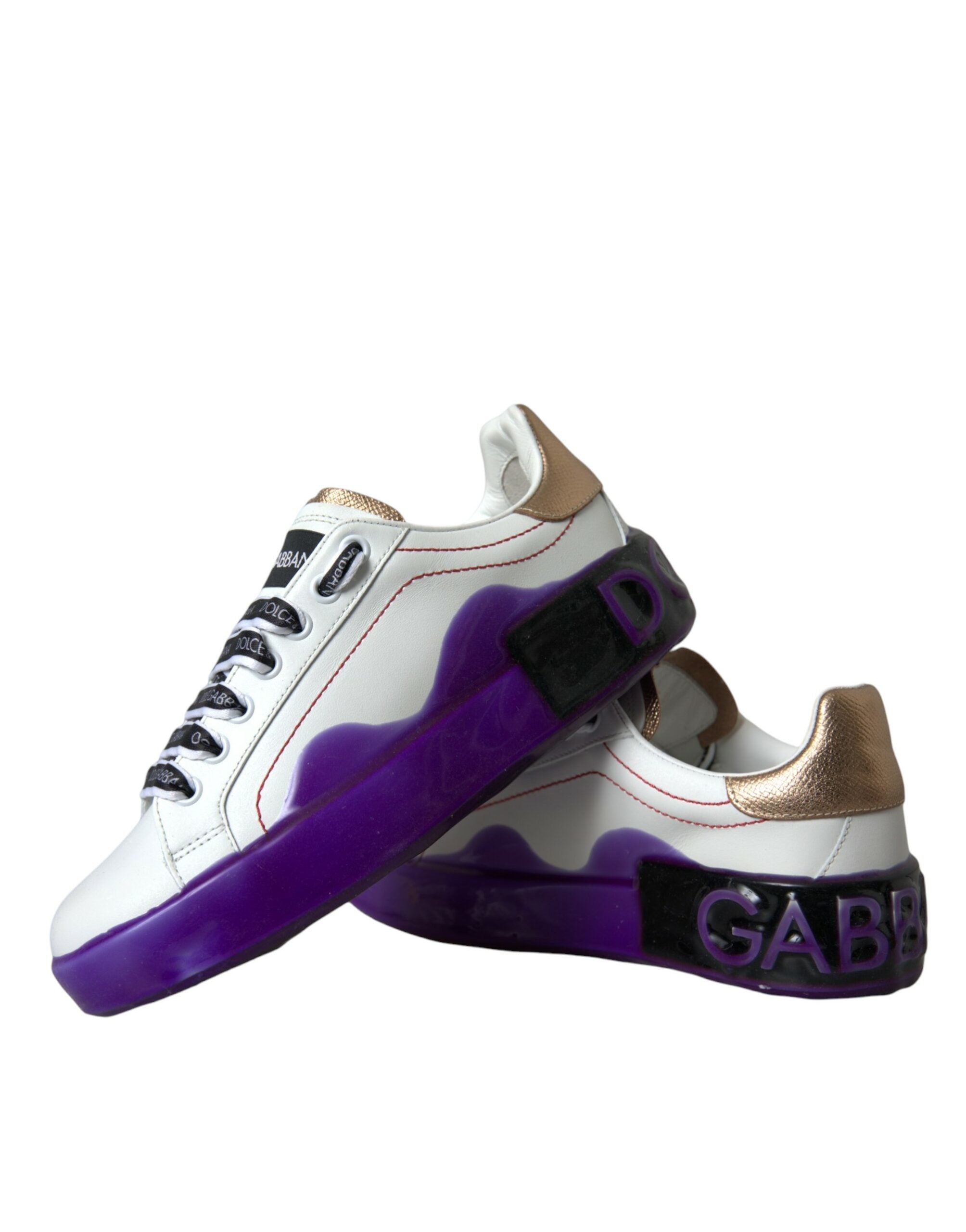 Dolce & Gabbana White Leather Portofino Low Top Sneakers Shoes -   -  Dolce & Gabbana.