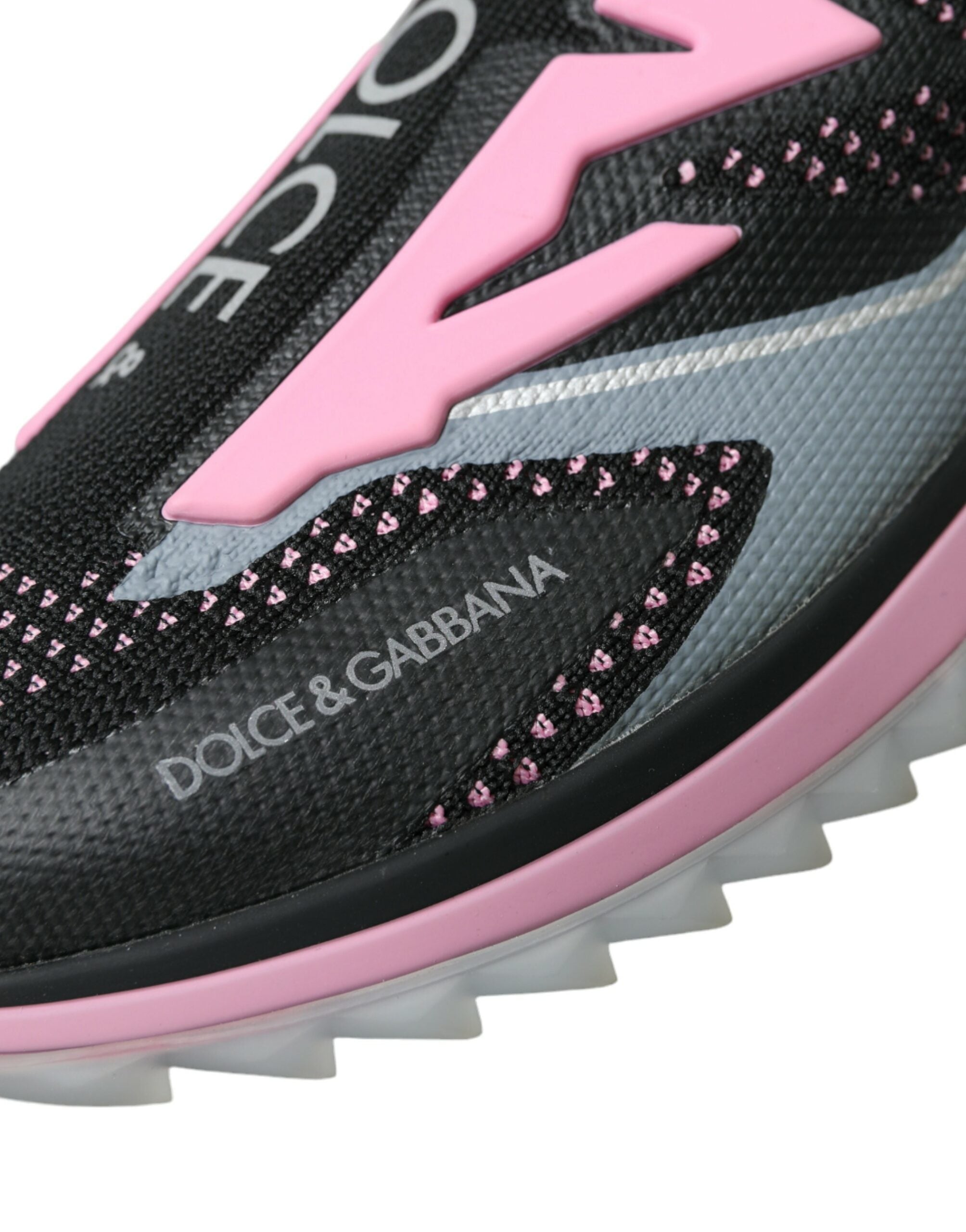 Dolce & Gabbana Black Pink Slip On Sorrento Sneakers Shoes -   -  Dolce & Gabbana.