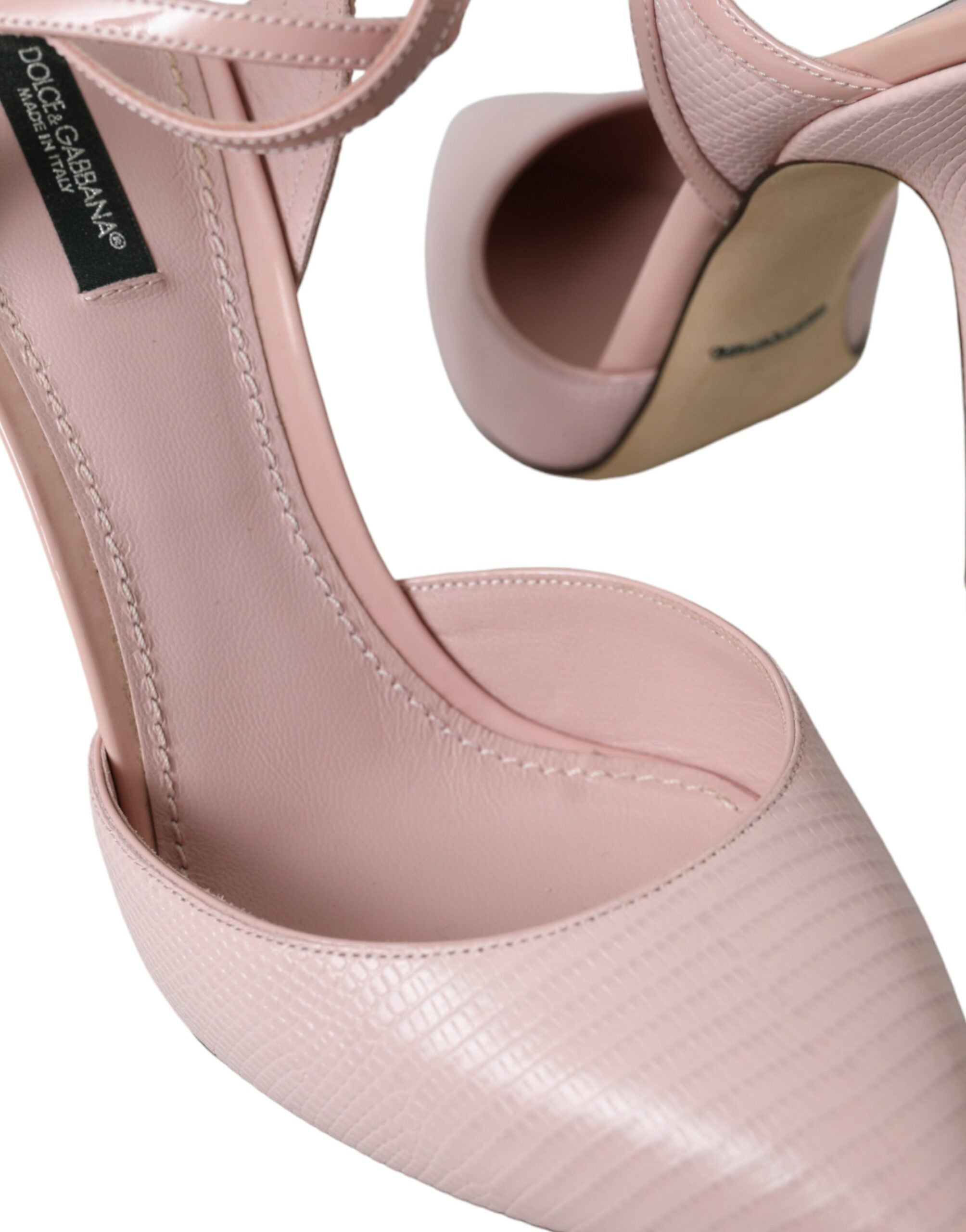 Dolce & Gabbana Pink Leather Ankle Strap Heels Pumps Shoes -   -  Dolce & Gabbana.