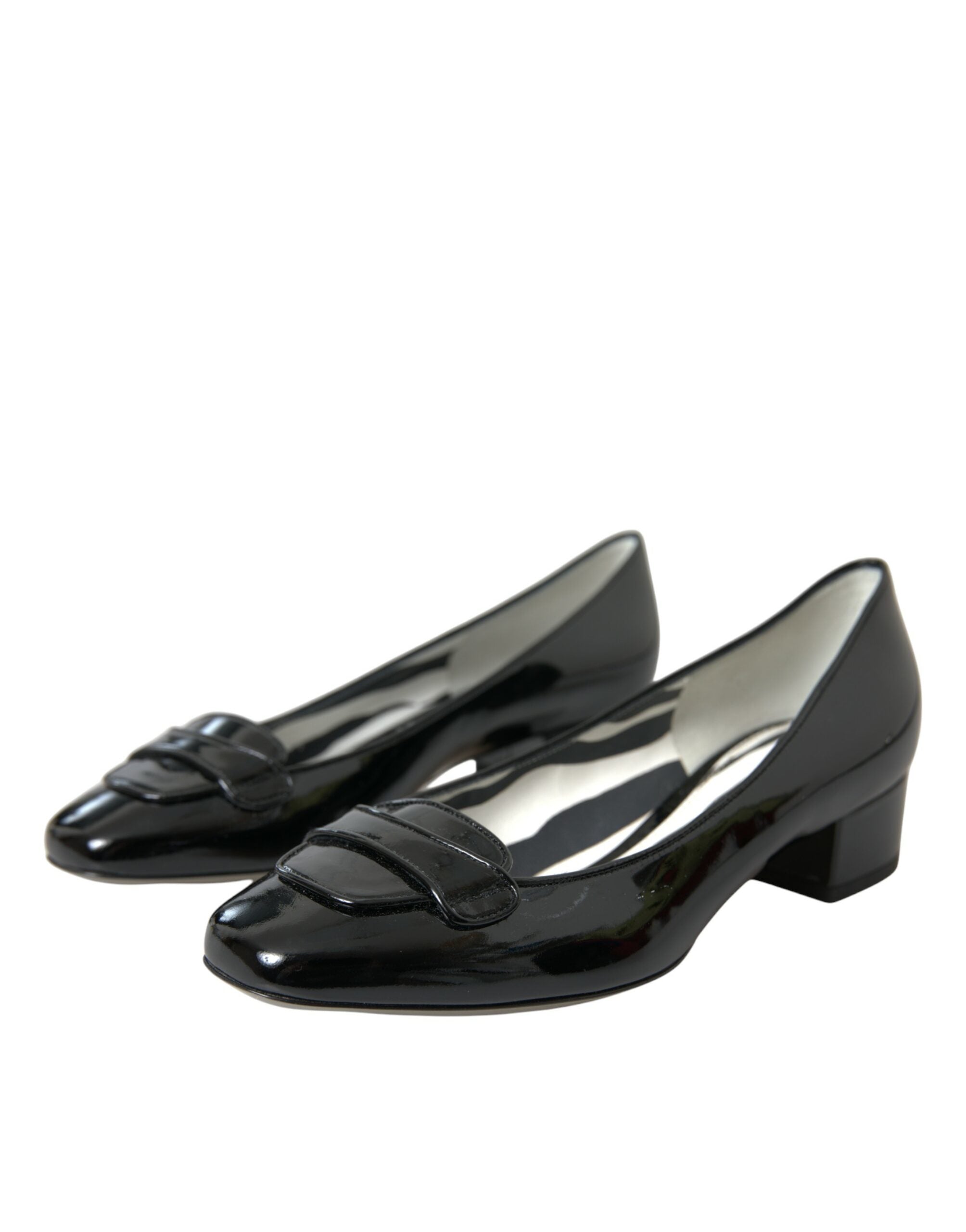 Dolce & Gabbana Black Patent Leather Block Heels Pumps Shoes -   -  Dolce & Gabbana.
