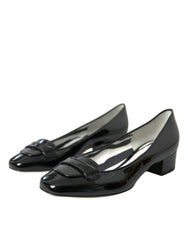 Dolce & Gabbana Black Patent Leather Block Heels Pumps Shoes -   -  Dolce & Gabbana.
