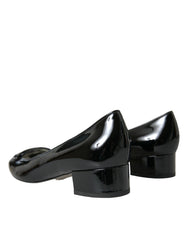 Dolce & Gabbana Black Patent Leather Block Heels Pumps Shoes -   -  Dolce & Gabbana.