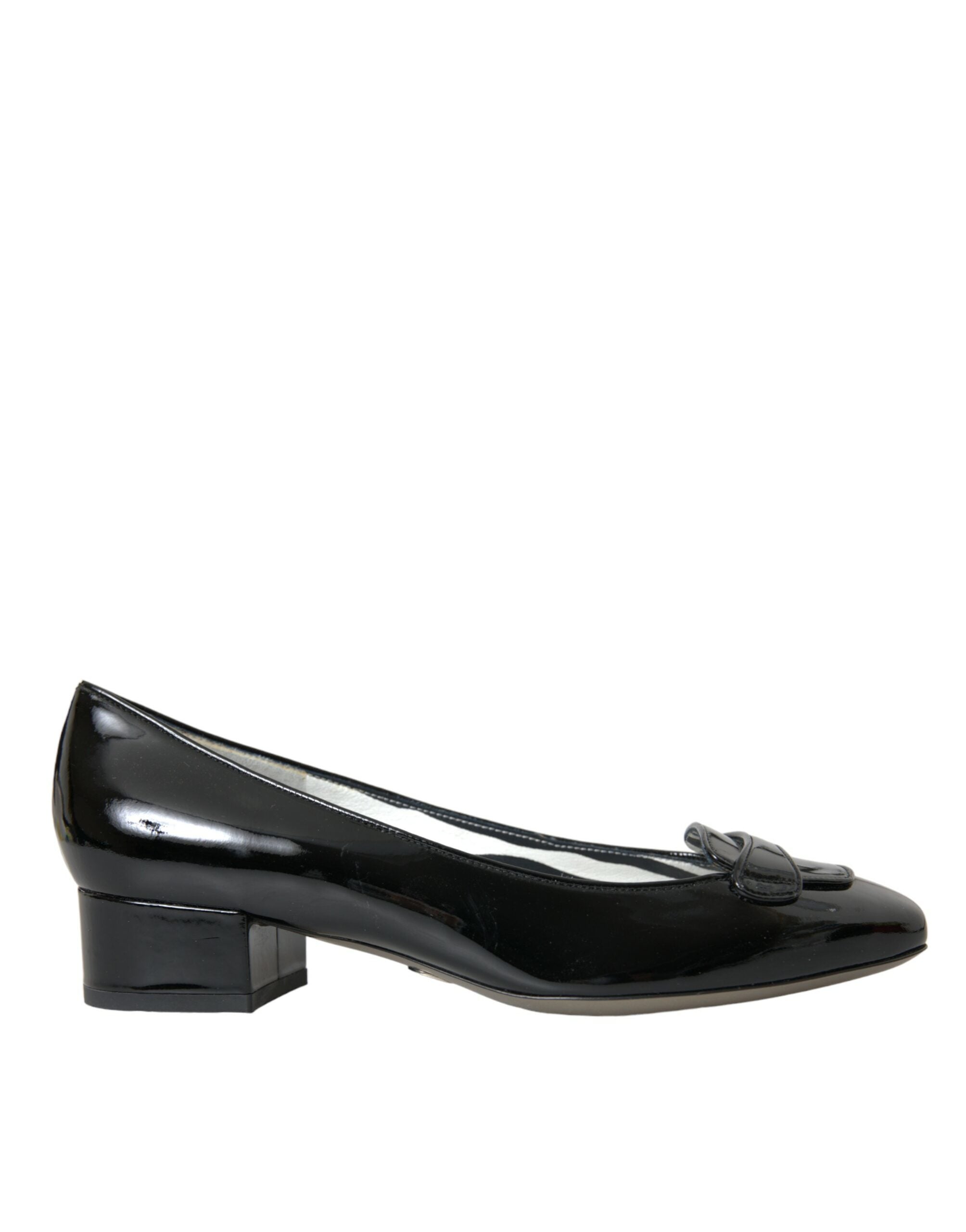 Dolce & Gabbana Black Patent Leather Block Heels Pumps Shoes -   -  Dolce & Gabbana.