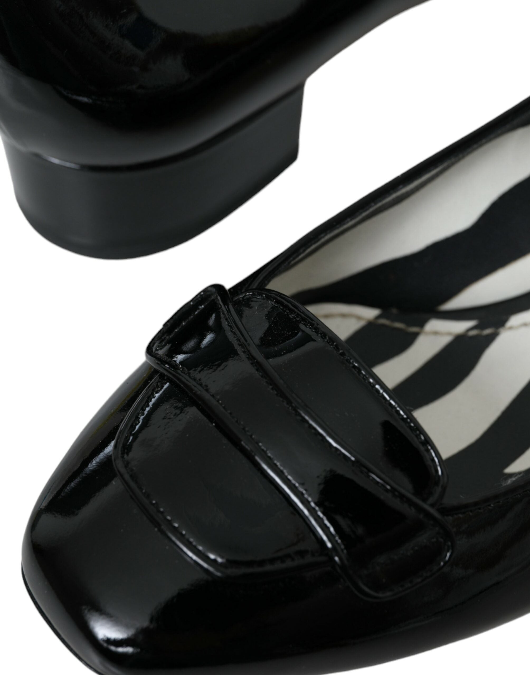 Dolce & Gabbana Black Patent Leather Block Heels Pumps Shoes -   -  Dolce & Gabbana.