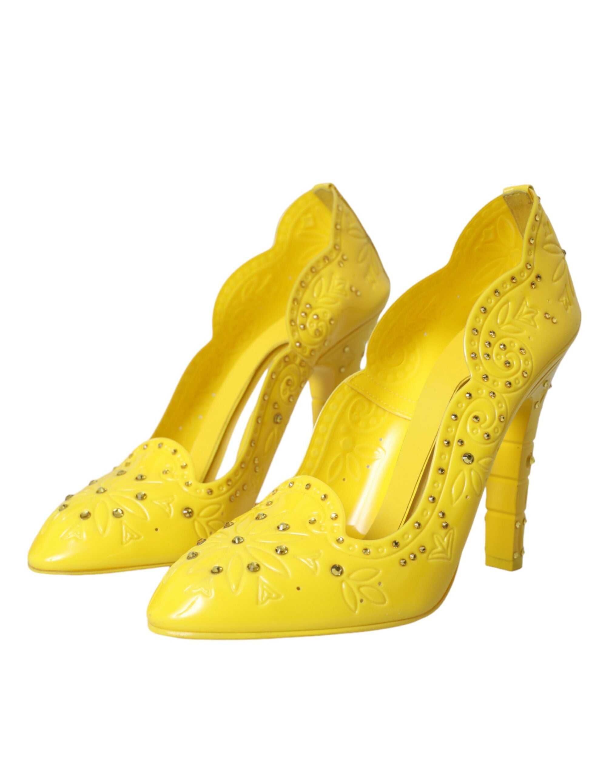 Dolce & Gabbana Yellow Crystal CINDERELLA Heels Pumps Shoes -   -  Dolce & Gabbana.