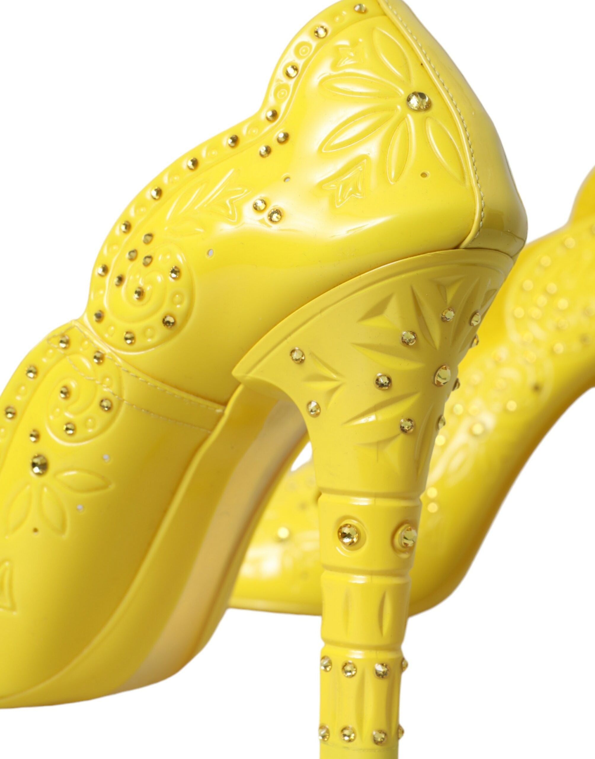Dolce & Gabbana Yellow Crystal CINDERELLA Heels Pumps Shoes -   -  Dolce & Gabbana.