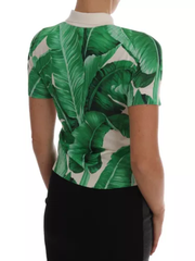 Dolce & Gabbana Green Banana Print Silk Polo T-shirt -   -  Dolce & Gabbana.