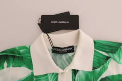 Dolce & Gabbana Green Banana Print Silk Polo T-shirt -   -  Dolce & Gabbana.