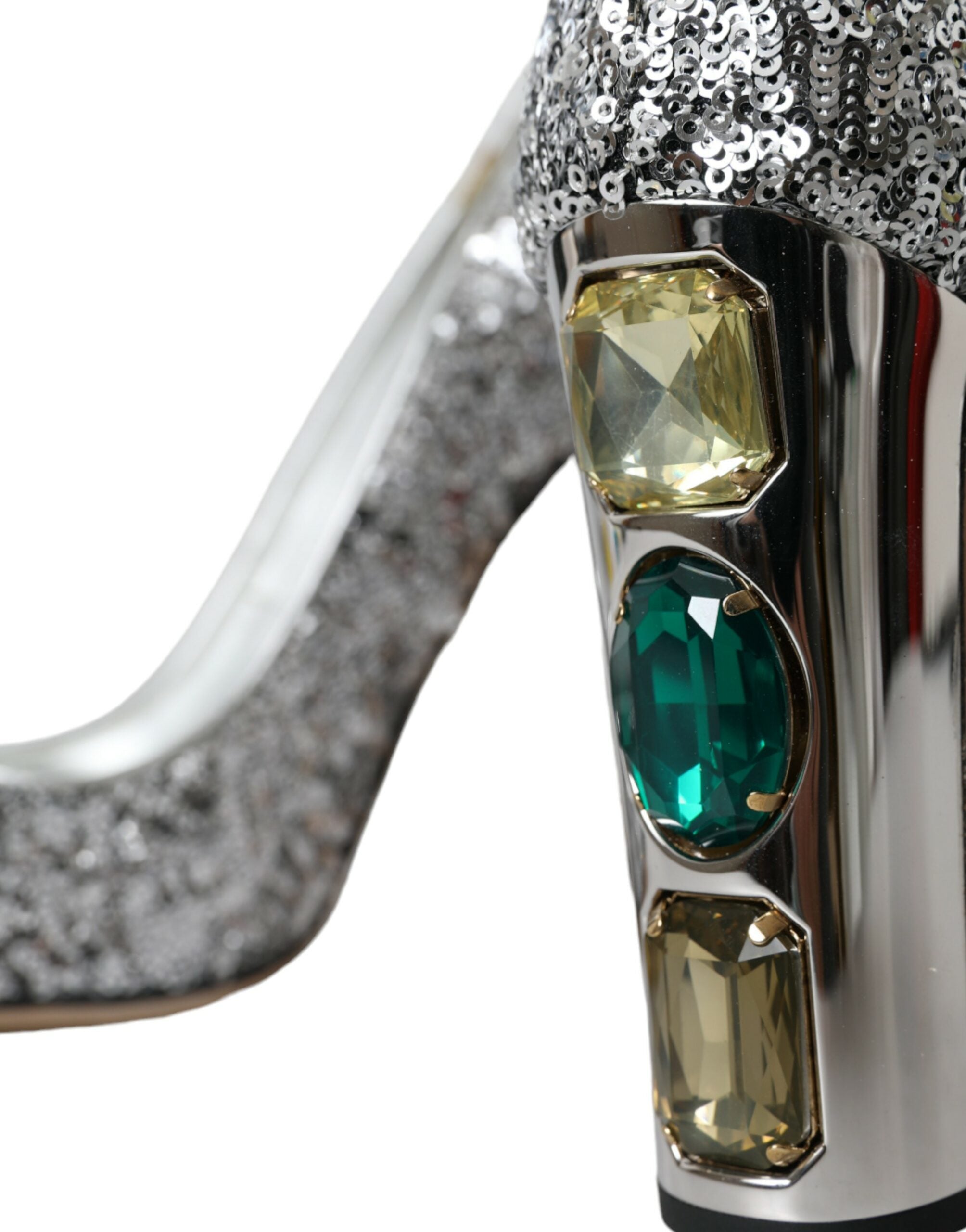 Dolce & Gabbana Silver Sequin Embellished Heels Pumps Shoes -   -  Dolce & Gabbana.