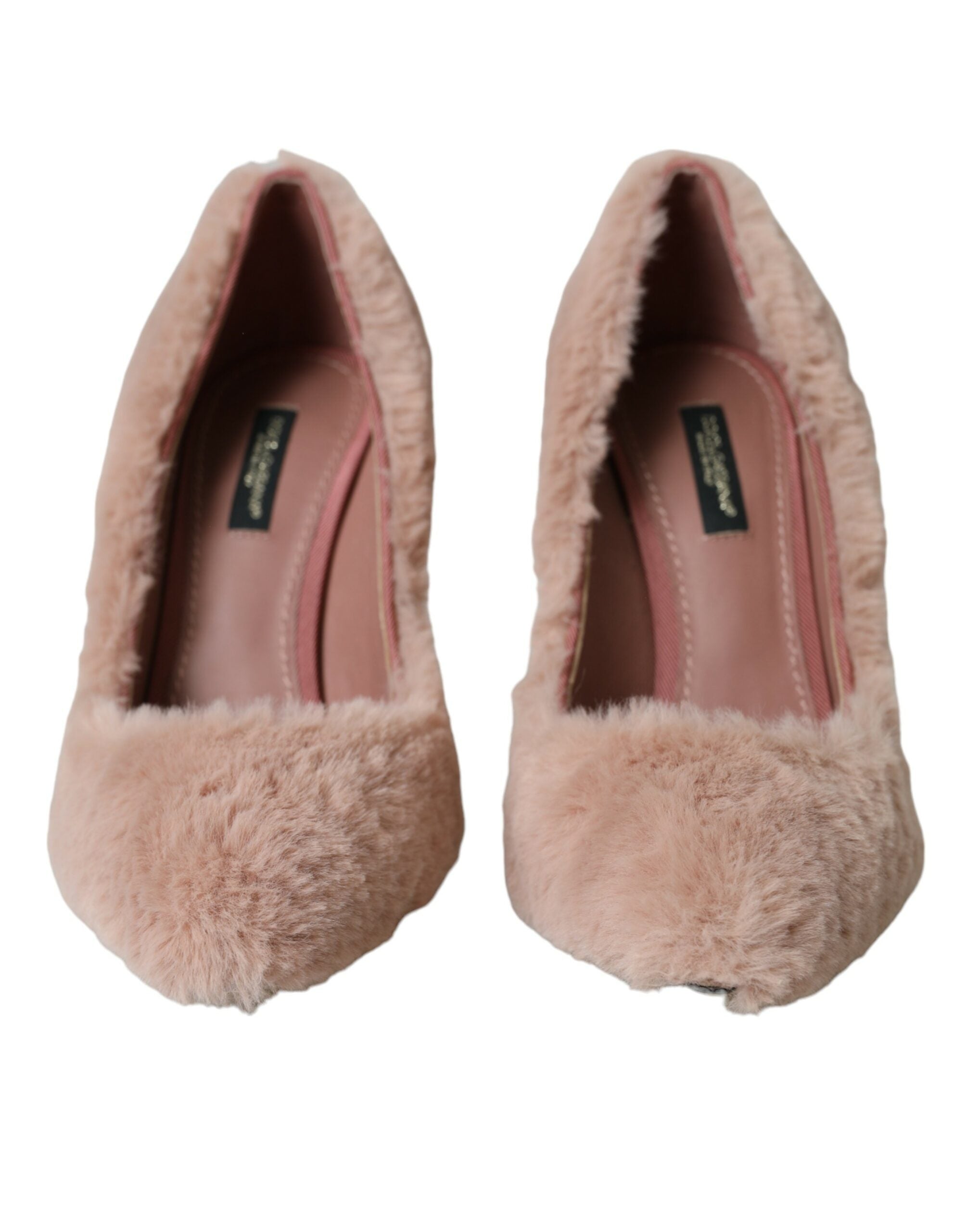 Dolce & Gabbana Light Pink Faux Fur Heels Pumps Shoes -   -  Dolce & Gabbana.