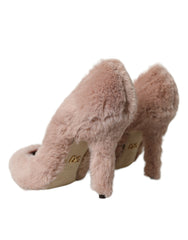 Dolce & Gabbana Light Pink Faux Fur Heels Pumps Shoes -   -  Dolce & Gabbana.