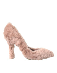Dolce & Gabbana Light Pink Faux Fur Heels Pumps Shoes -   -  Dolce & Gabbana.