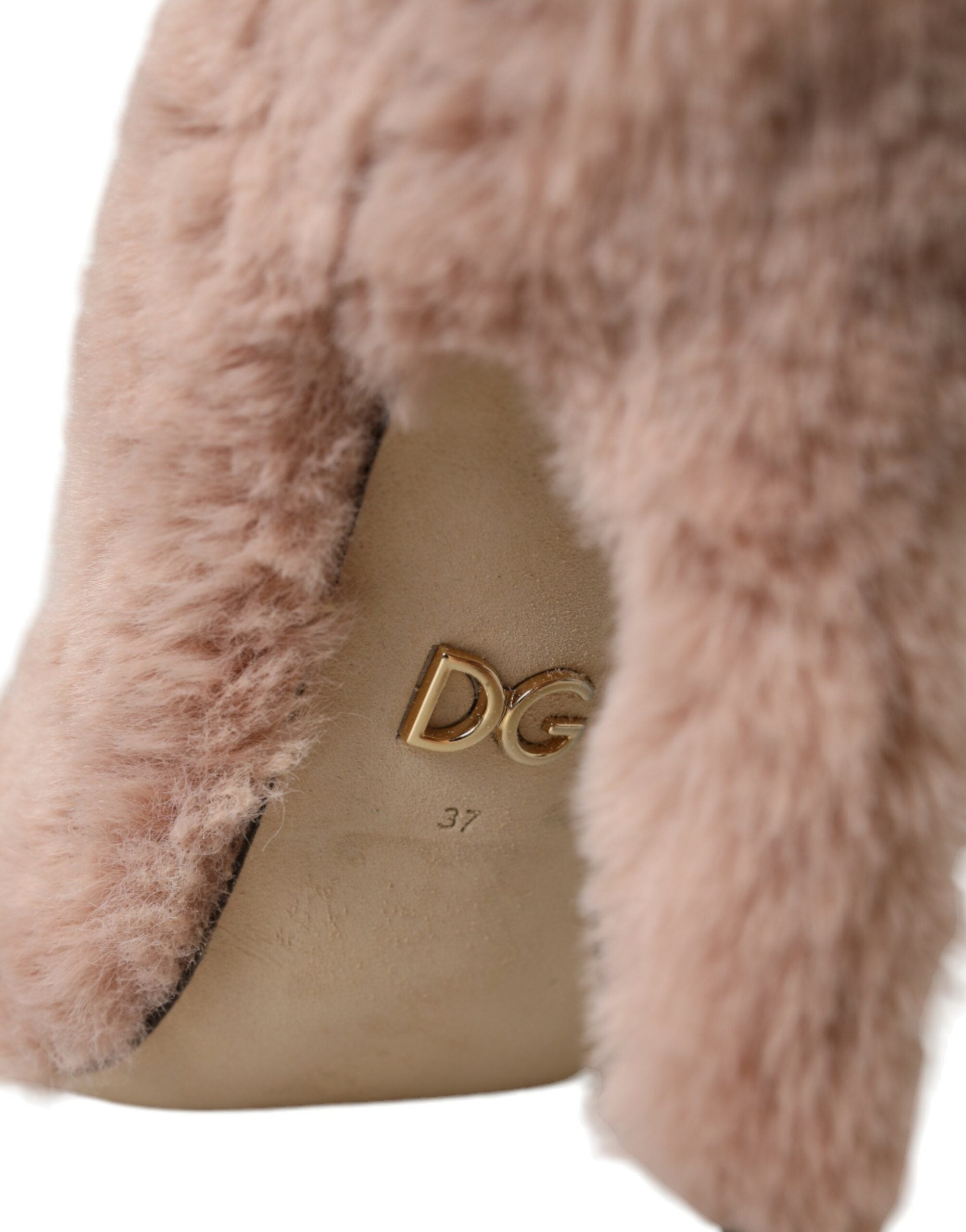Dolce & Gabbana Light Pink Faux Fur Heels Pumps Shoes -   -  Dolce & Gabbana.