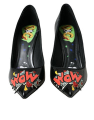 Dolce & Gabbana Black Leather WOW Patch Heels Pumps Shoes -   -  Dolce & Gabbana.