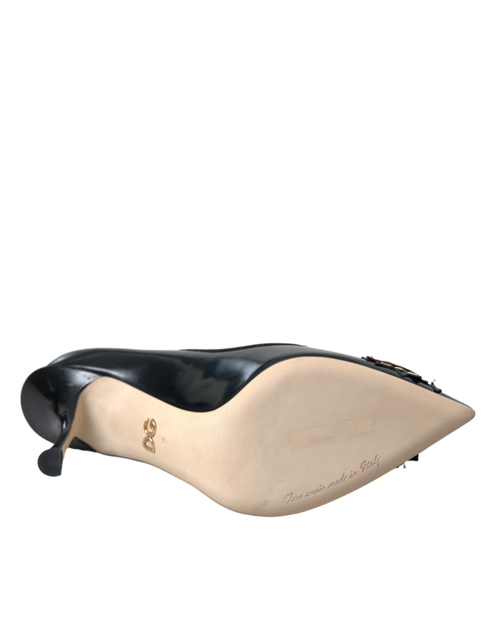 Dolce & Gabbana Black Leather WOW Patch Heels Pumps Shoes -   -  Dolce & Gabbana.