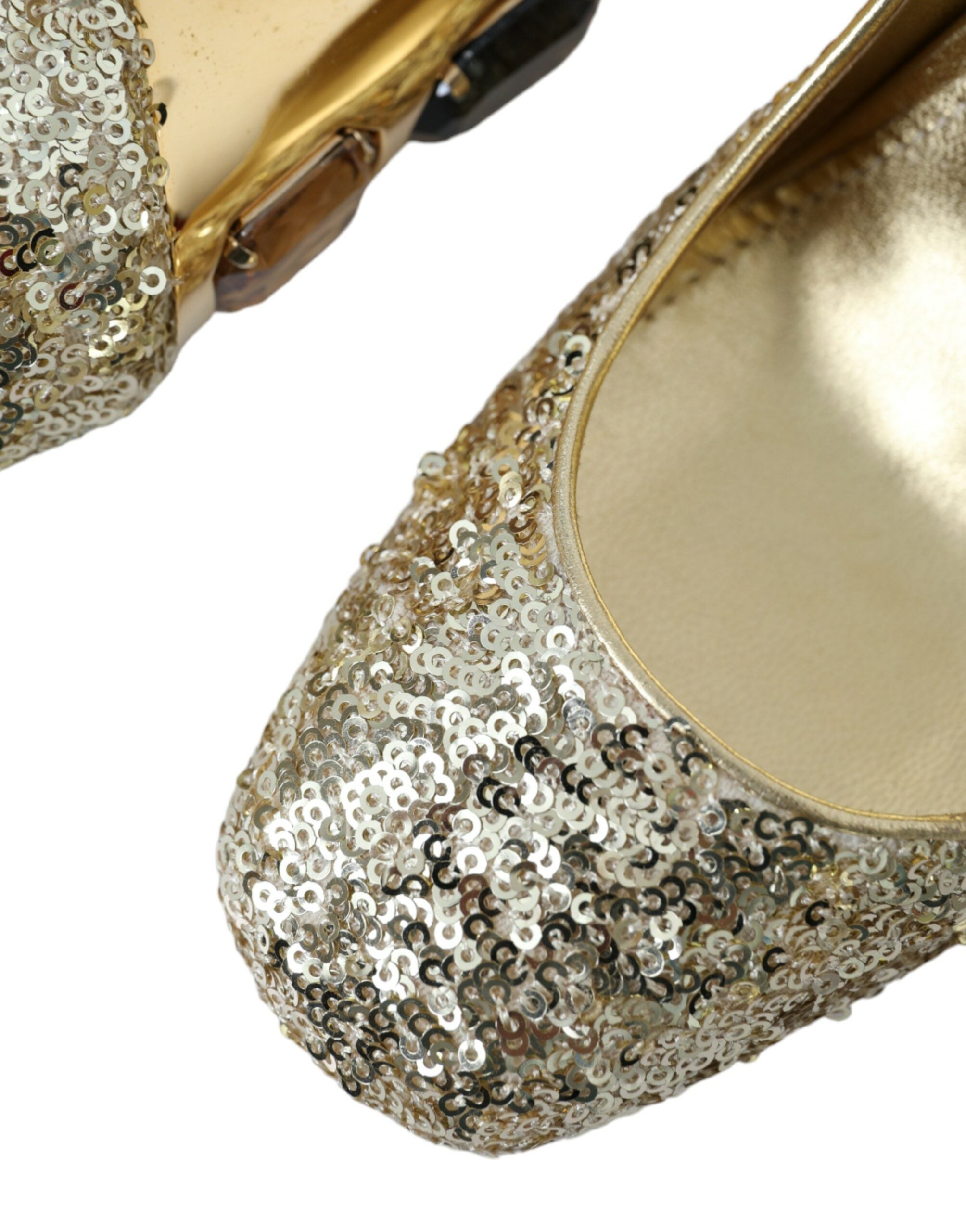 Dolce & Gabbana Gold Sequin Crystal Heels Pumps Shoes -   -  Dolce & Gabbana.