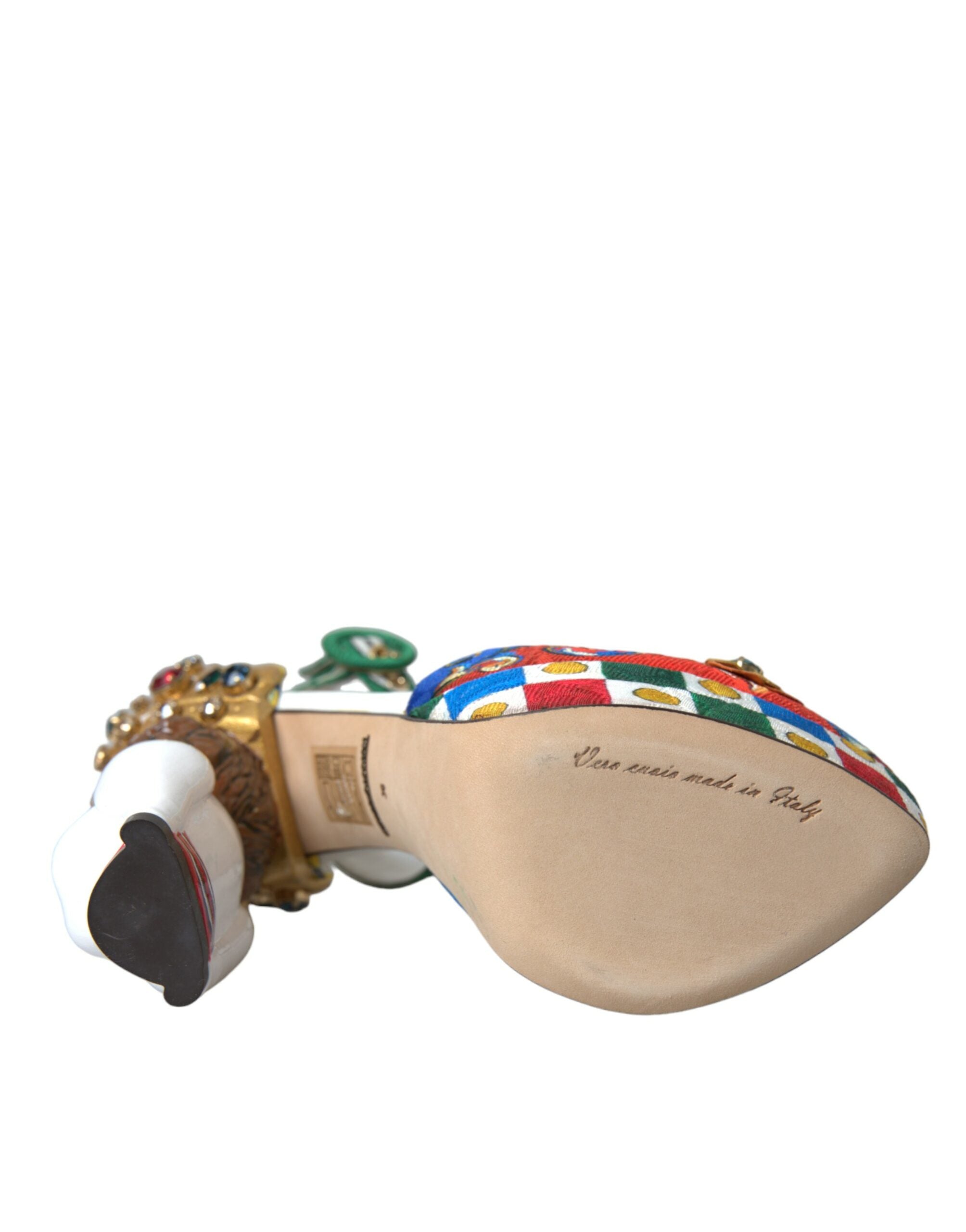 Dolce & Gabbana Multicolor Carretto Embellished Sandals Shoes -   -  Dolce & Gabbana.