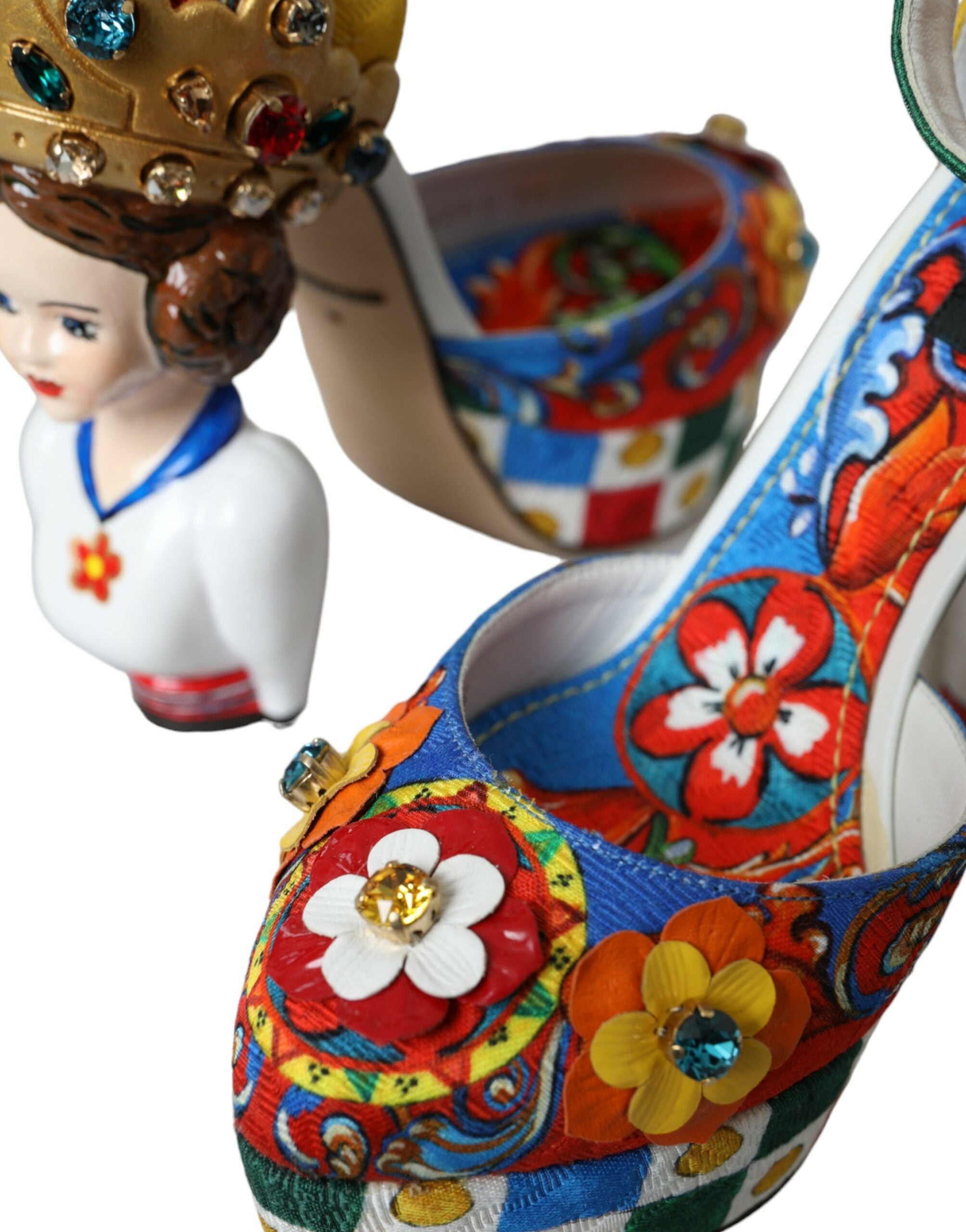 Dolce & Gabbana Multicolor Carretto Embellished Sandals Shoes -   -  Dolce & Gabbana.