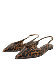 Dolce & Gabbana Brown Leopard Exotic Skin Slingback Shoes -   -  Dolce & Gabbana.