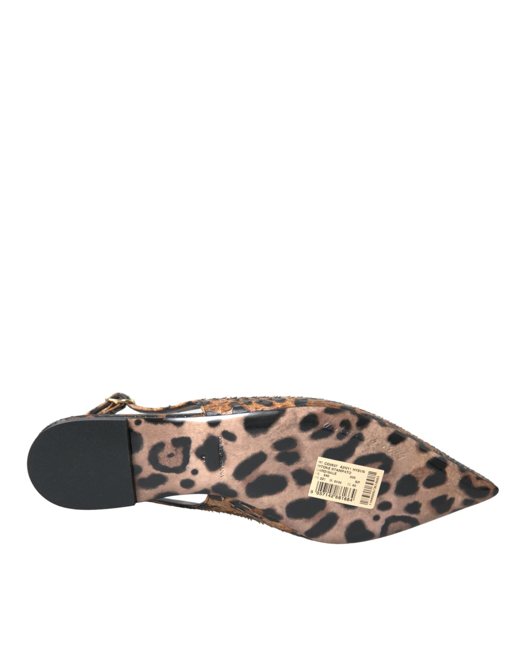 Dolce & Gabbana Brown Leopard Exotic Skin Slingback Shoes -   -  Dolce & Gabbana.