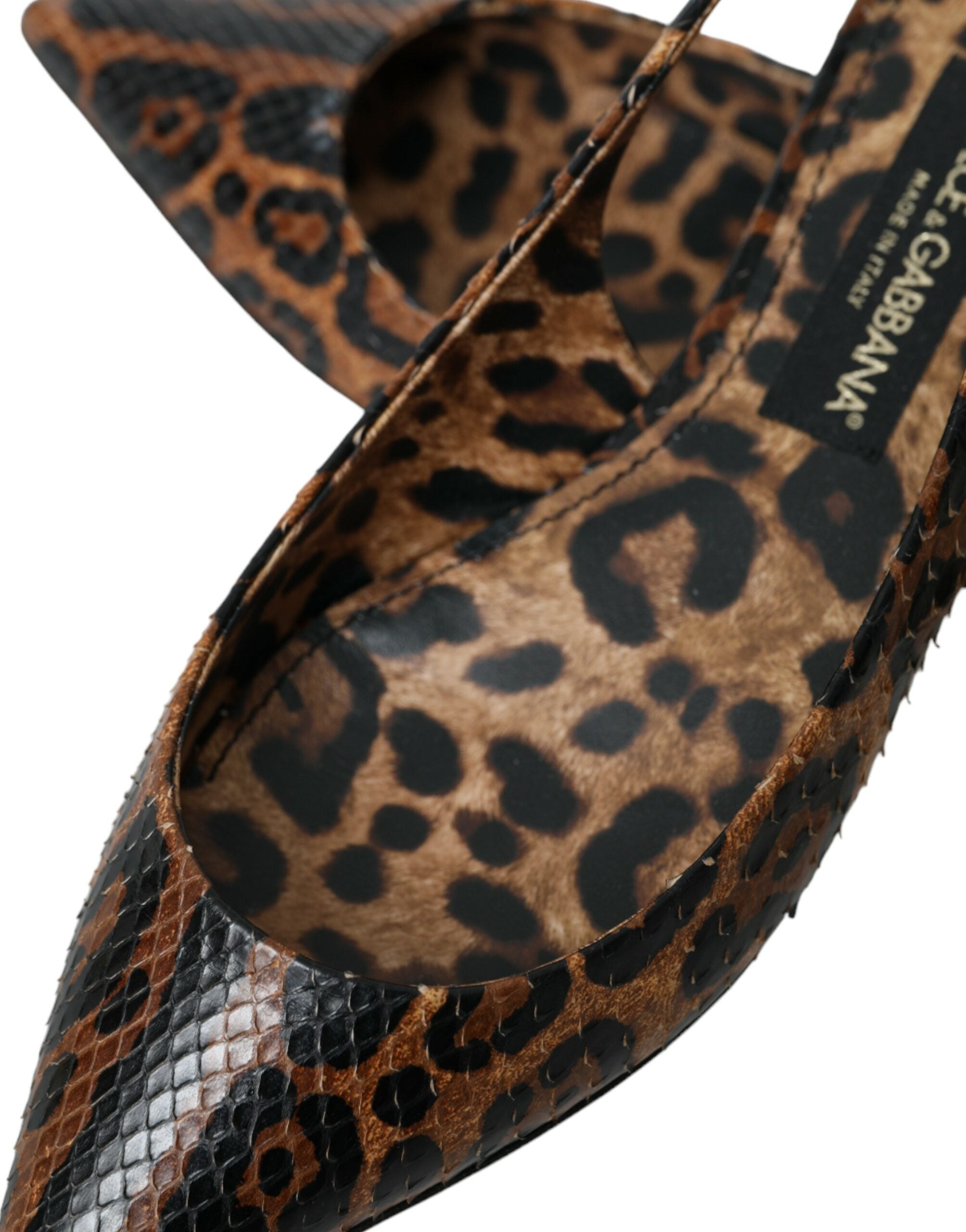 Dolce & Gabbana Brown Leopard Exotic Skin Slingback Shoes -   -  Dolce & Gabbana.