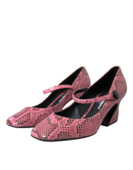 Dolce & Gabbana Pink Python Leather Mary Jane Heels Shoes -   -  Dolce & Gabbana.