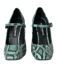 Dolce & Gabbana Aqua Python Leather Mary Jane Pumps Shoes -   -  Dolce & Gabbana.