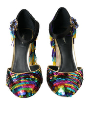 Dolce & Gabbana Multicolor Sequin Crystal Mary Jane Shoes -   -  Dolce & Gabbana.