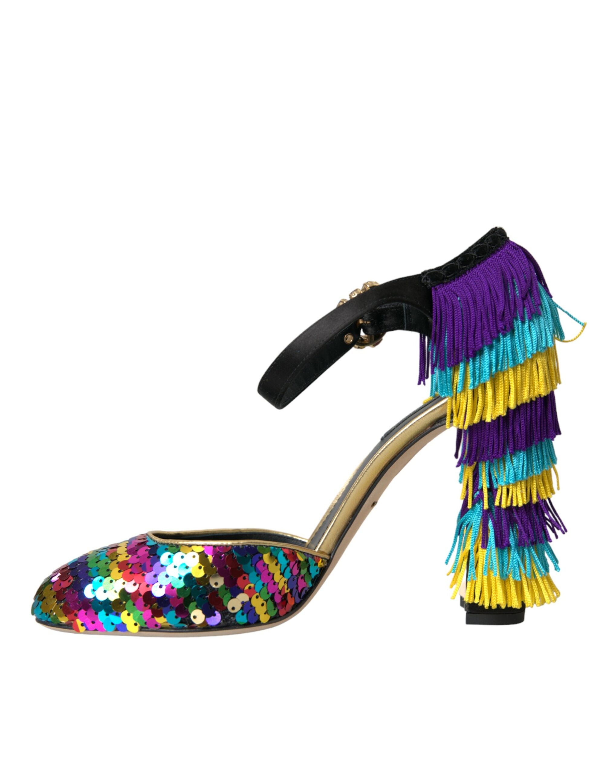 Dolce & Gabbana Multicolor Sequin Crystal Mary Jane Shoes -   -  Dolce & Gabbana.