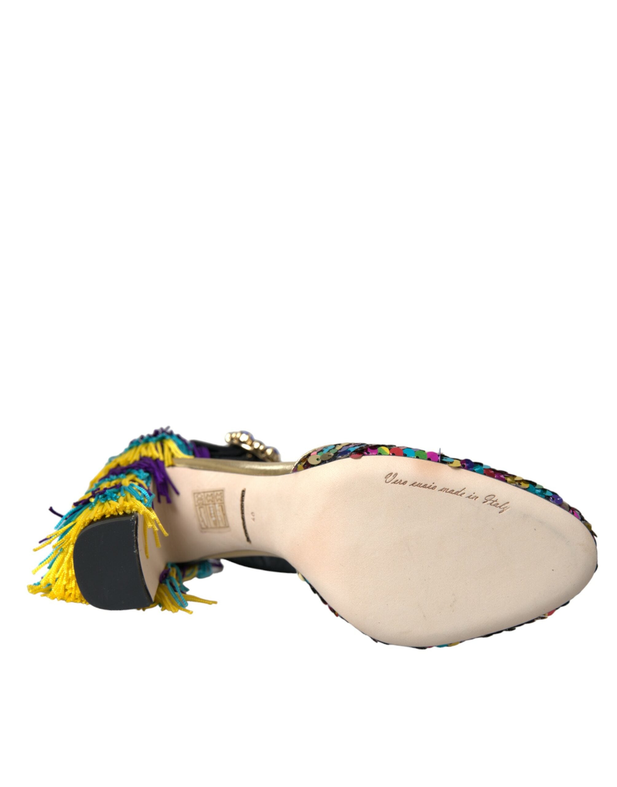 Dolce & Gabbana Multicolor Sequin Crystal Mary Jane Shoes -   -  Dolce & Gabbana.