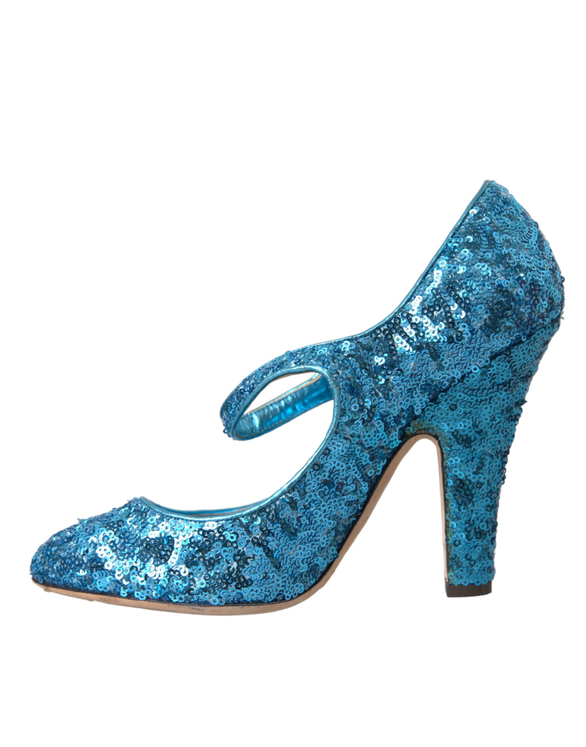 Dolce & Gabbana Blue Sequin Mary Jane Pumps High Heels Shoes -   -  Dolce & Gabbana.