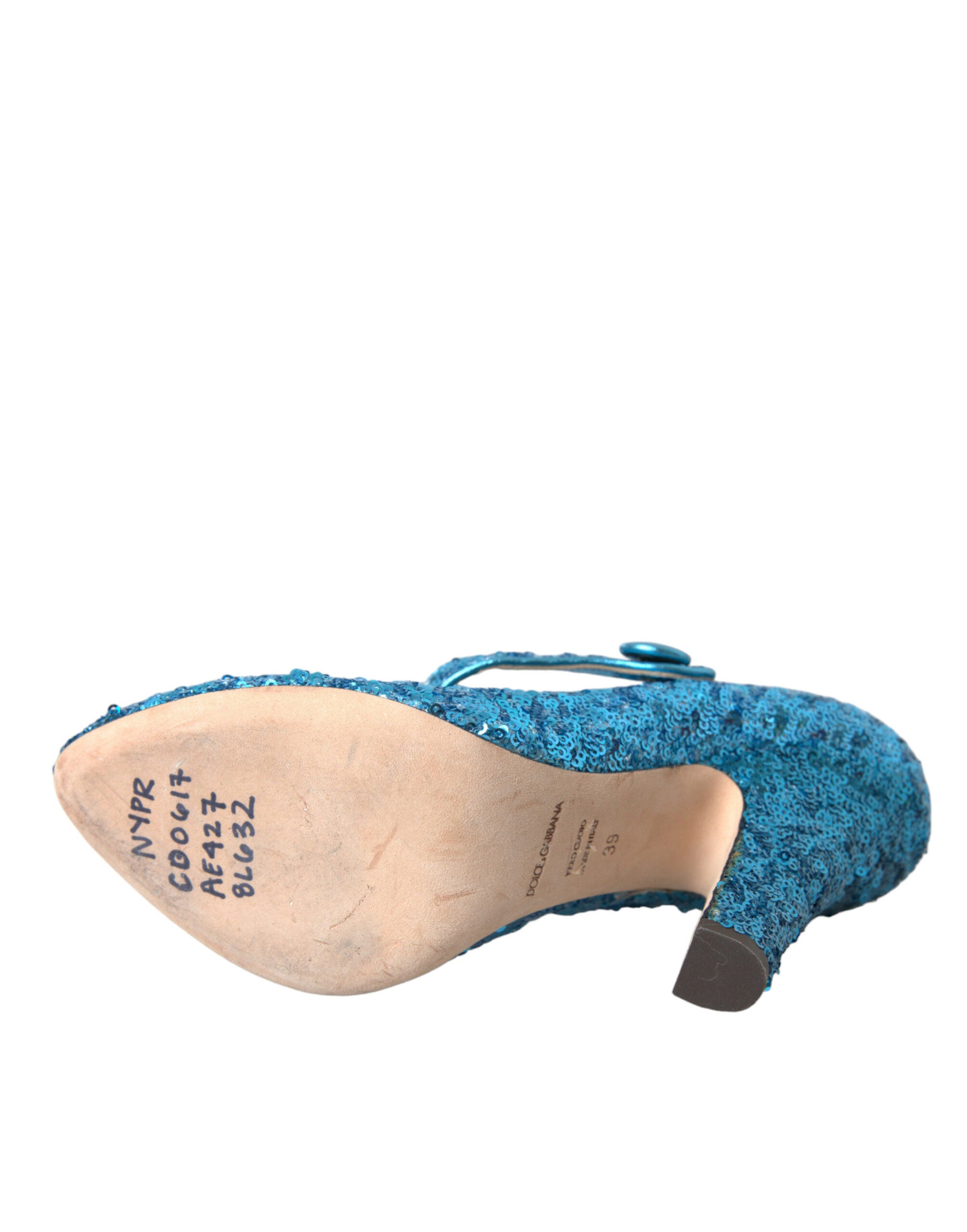 Dolce & Gabbana Blue Sequin Mary Jane Pumps High Heels Shoes -   -  Dolce & Gabbana.