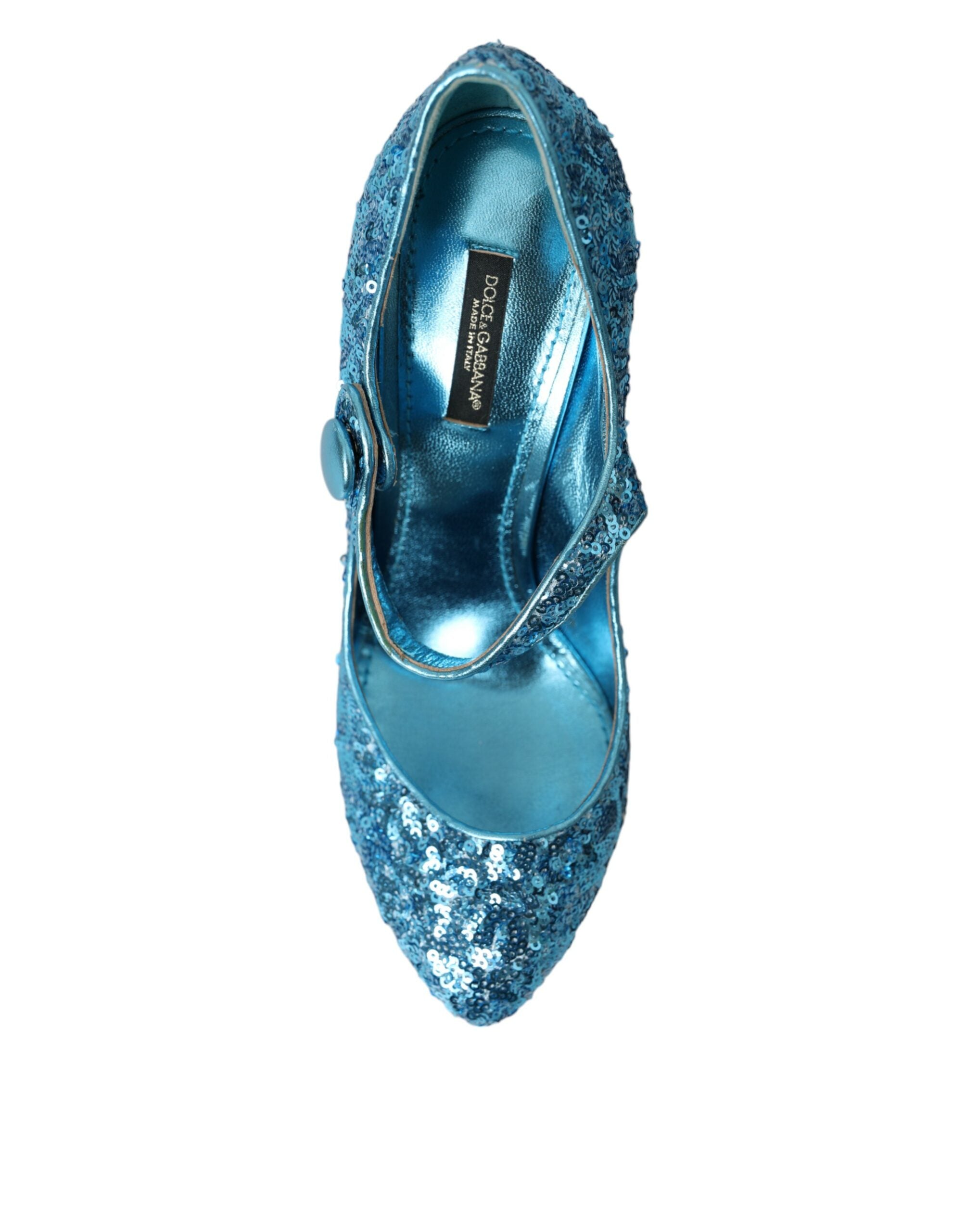 Dolce & Gabbana Blue Sequin Mary Jane Pumps High Heels Shoes -   -  Dolce & Gabbana.