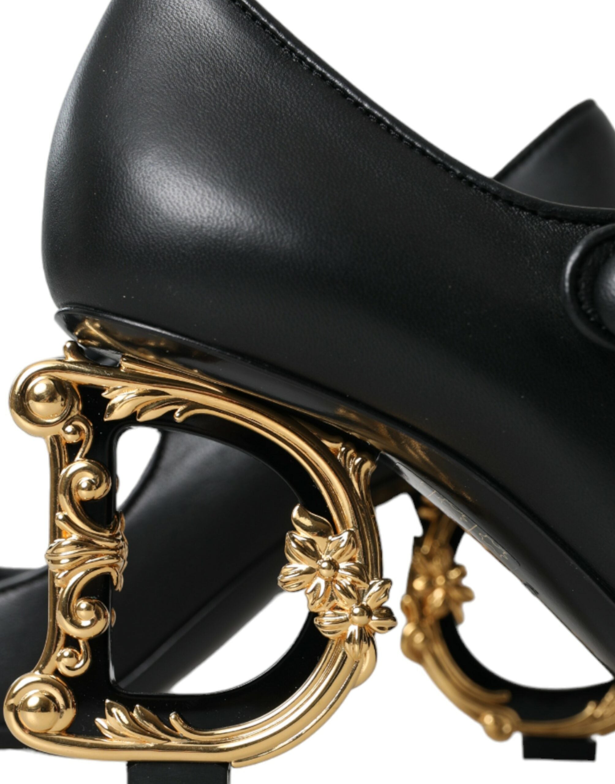Dolce & Gabbana Black Leather Logo Heels Mary Janes Pumps Shoes -   -  Dolce & Gabbana.